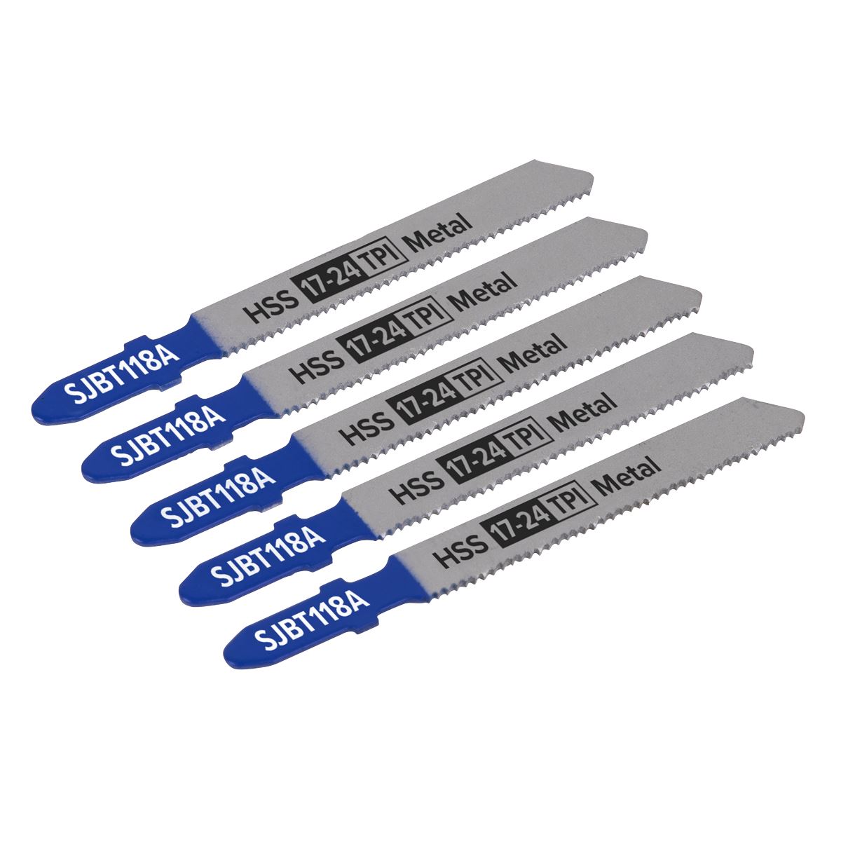 Sealey SJBT118A Jigsaw Blade Metal 92mm 17-24tpi - Pack of 5 Sealey