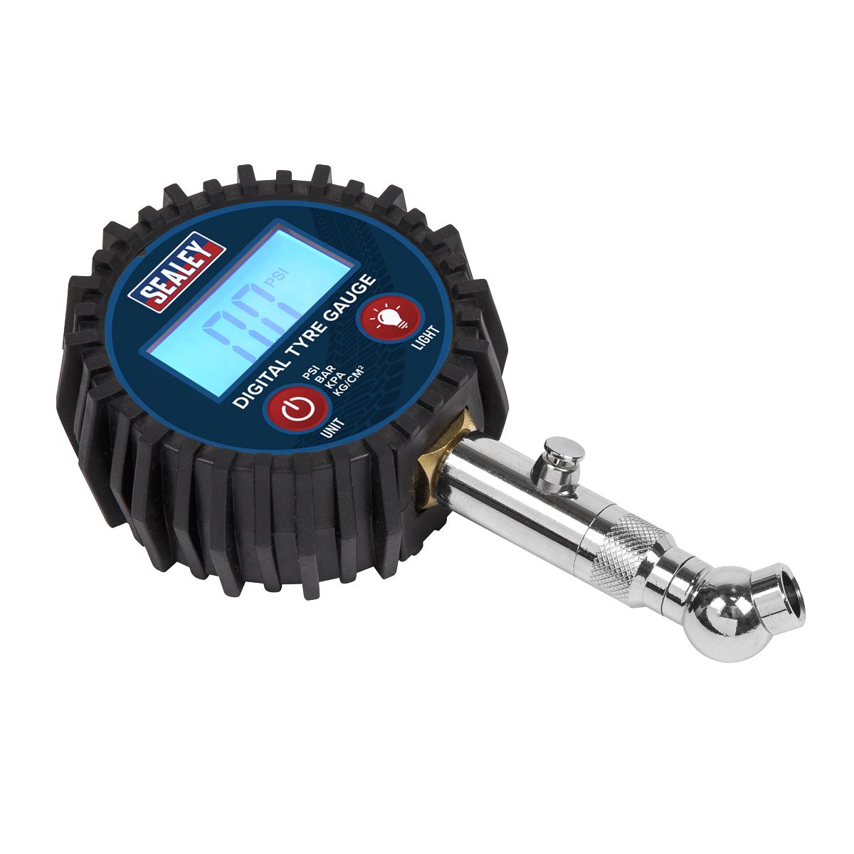 Sealey TST001 Digital Tyre Pressure Gauge with Swivel Head & Quick Release Sealey