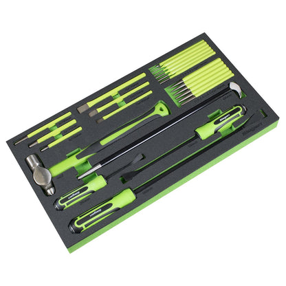 Siegen S01279 Tool Tray with Pry Bar, Hammer & Punch Set 23pc Siegen