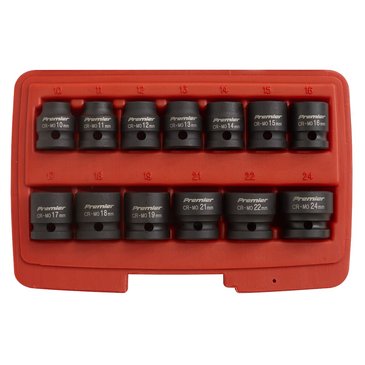 Sealey AK5613LP Impact Socket Set 13pc 1/2"Sq Drive Low Profile Metric Sealey