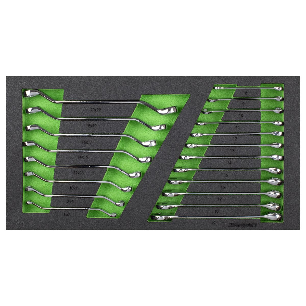 Siegen S01273 Tool Tray with Combination & Deep Offset Spanner Set 20pc - Metric Siegen