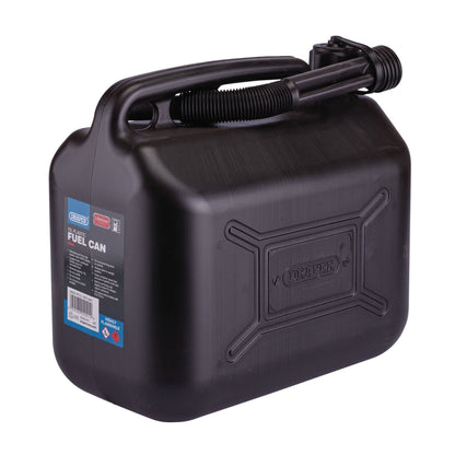Draper 09058 Plastic Fuel Can 10L Black Draper