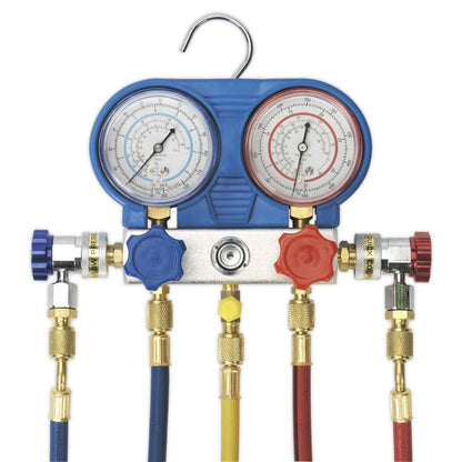 Sealey VSAC002 Air Conditioning System Manifold with Sight Glass Sealey