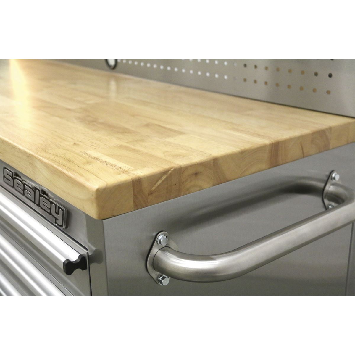 Sealey AP5520SS Mobile Stainless Steel Tool Cabinet 10 Drawer with Backboard & 2 Wall Cupboards Sealey