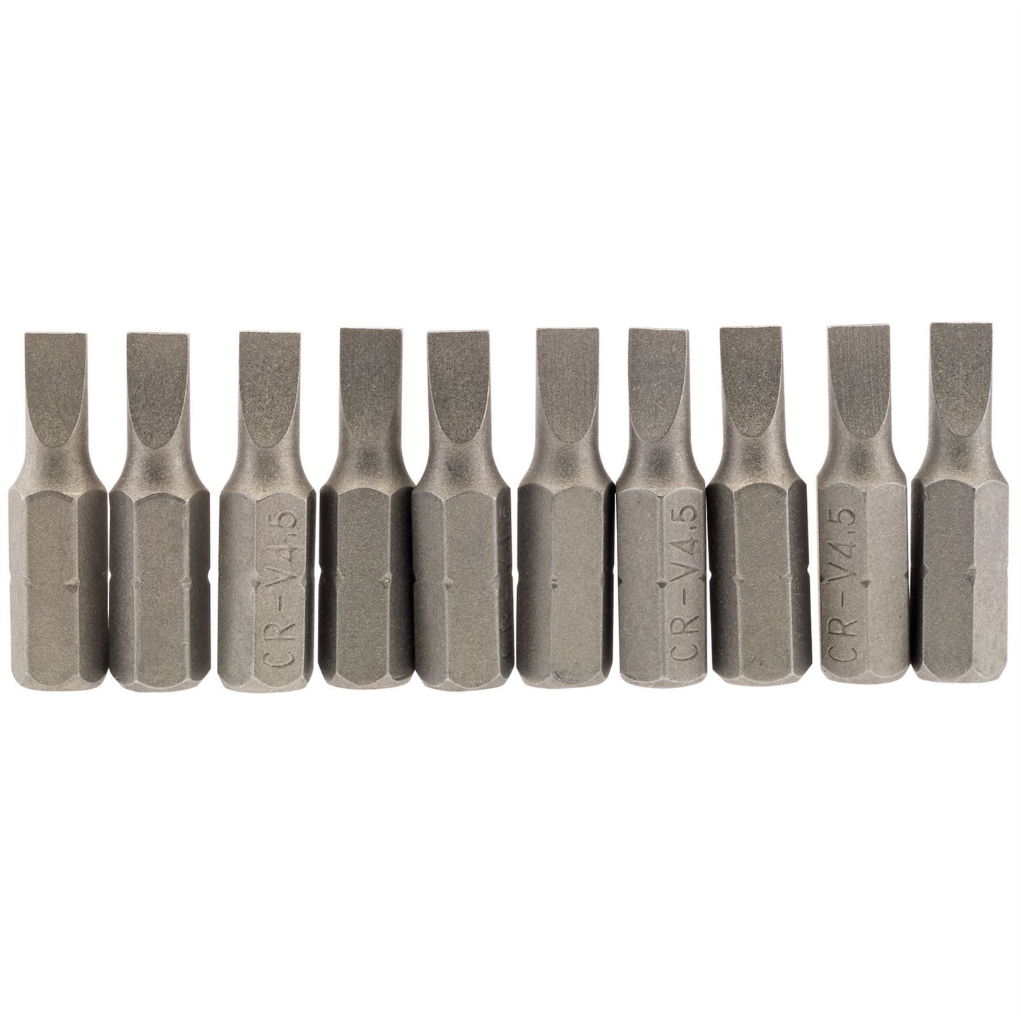 Draper 64027 Plain Slot Insert Bit 4.5mm 1/4" Hex 25mm Long Pack of 10 Draper