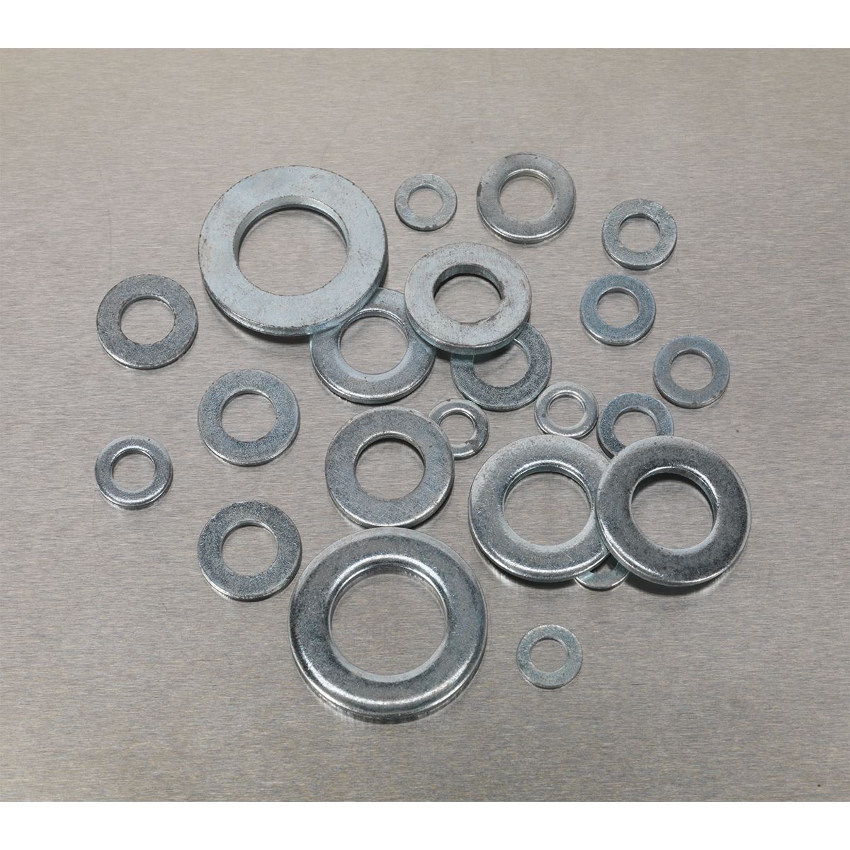 Sealey AB055WA Flat Washer Assortment 1070pc M5-M16 Form A Metric Sealey