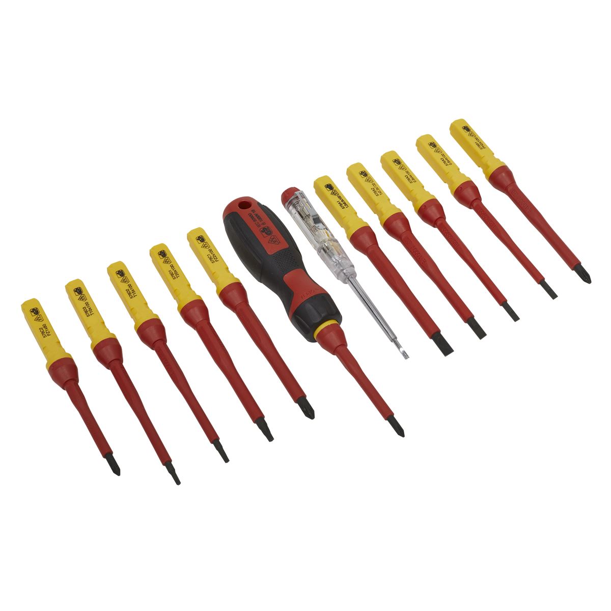 Sealey AK6128 Screwdriver Set 13pc Interchangeable - VDE Approved Sealey