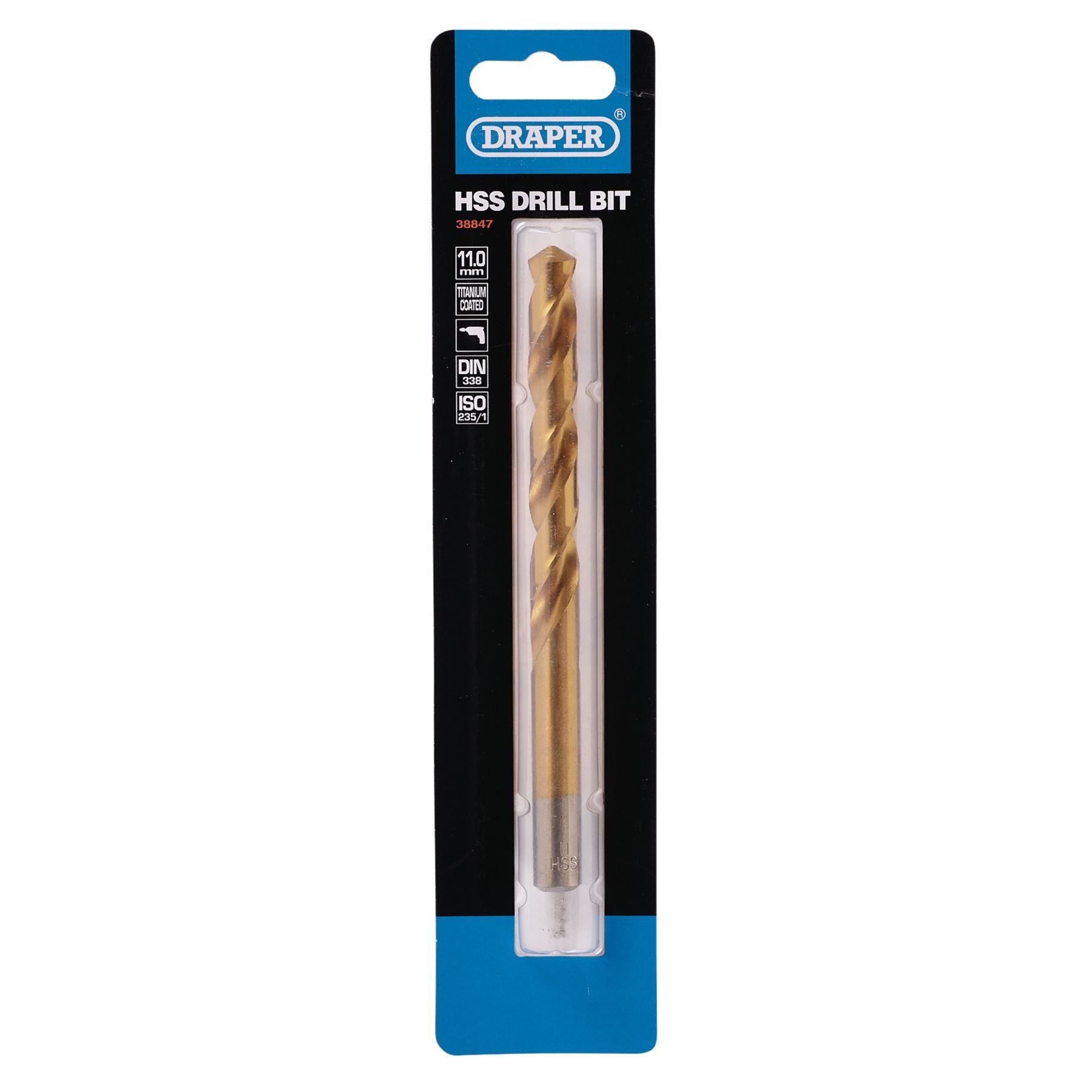 Draper 38847 HSS Titanium Drill Bit 11.0 x 230mm Draper