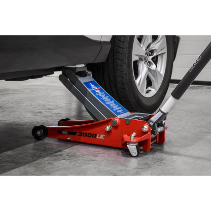 Sealey 3000LE Low Profile Trolley Jack with Rocket Lift 3 Tonne - Red Sealey