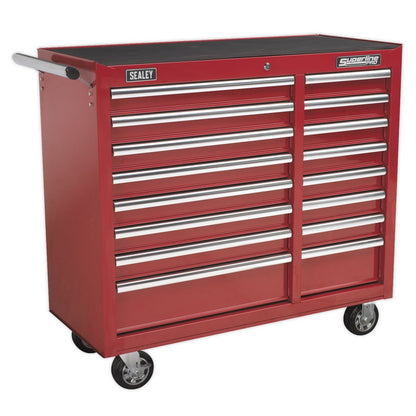Sealey AP41169 Rollcab 16 Drawer with Ball-Bearing Slides Heavy-Duty - Red Sealey
