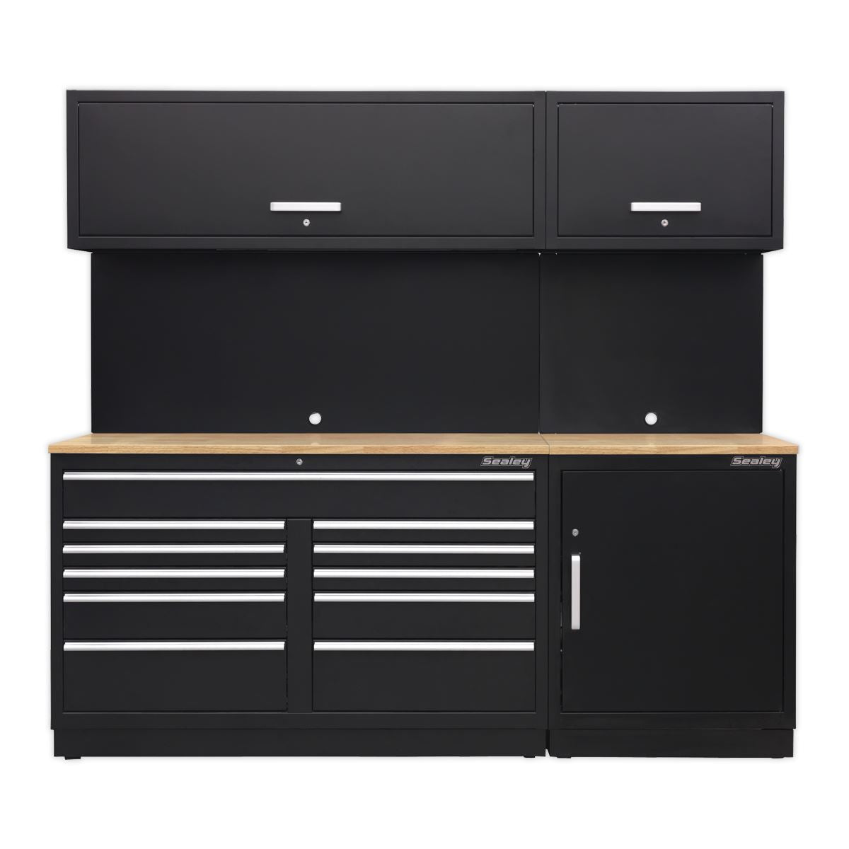 Sealey APMSCOMBO4W Premier 2.3m Storage System - Oak Worktop Sealey
