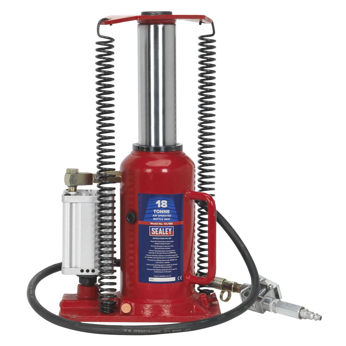 Sealey YAJ18S Air Operated Hydraulic Bottle Jack 18 Tonne Sealey