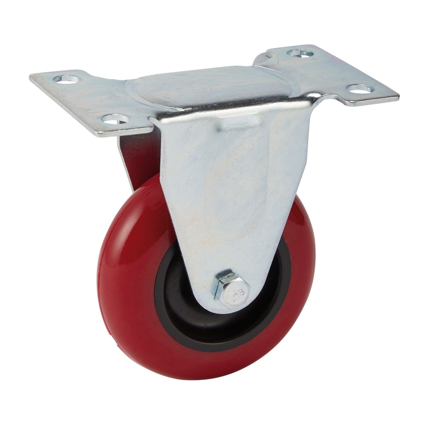 Draper 65517 Fixed Plate Fixing Polyurethane Wheel 75mm Diameter S.W.L. 100kg Draper