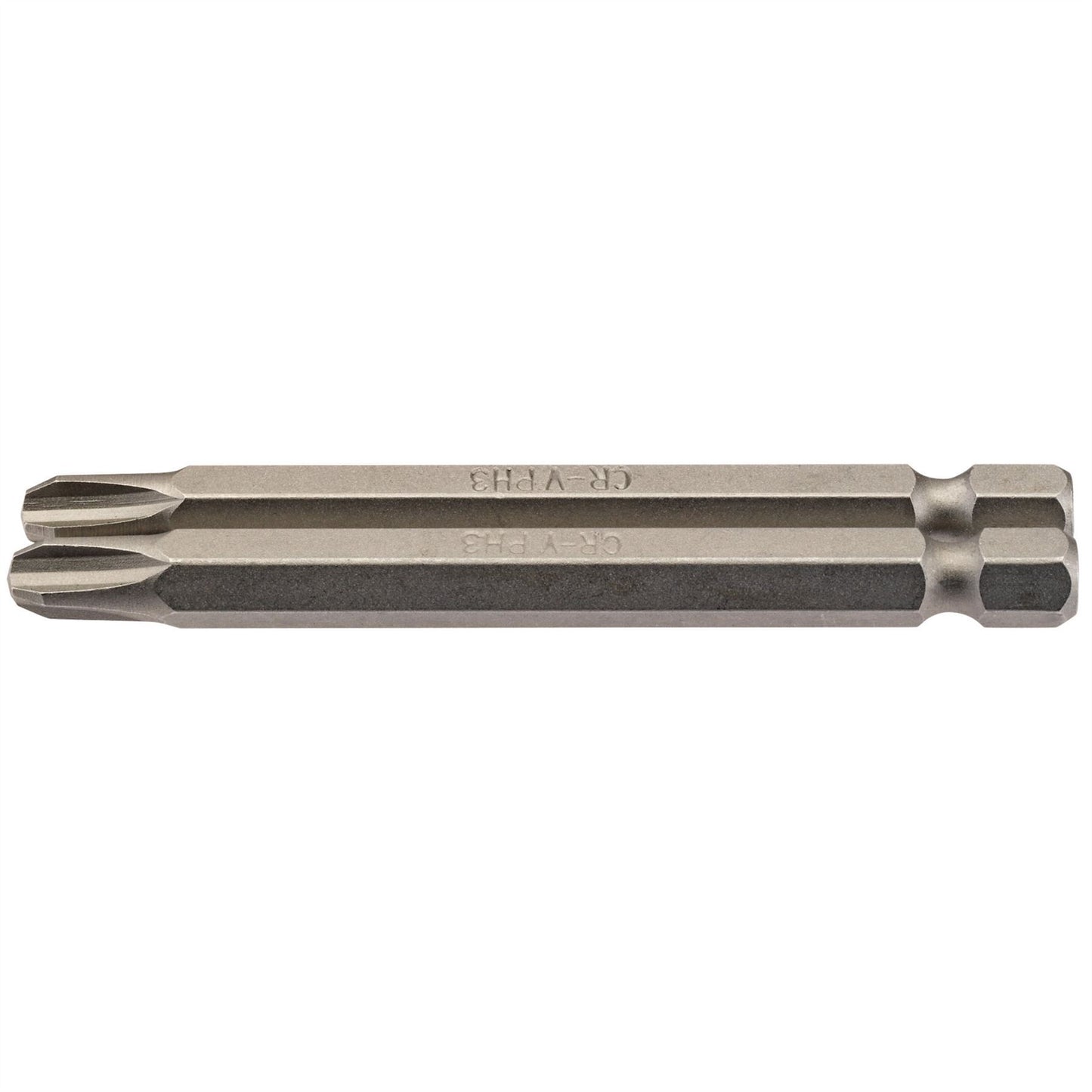 Draper 64316 Cross Slot Insert Bit 1/4" Hex 75mm Long No.3 Pack of 2 Draper