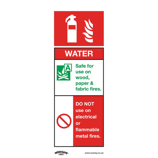 Sealey SS27V1 Safe Conditions Safety Sign - Water Fire Extinguisher - Self-Adhesive Vinyl Sealey