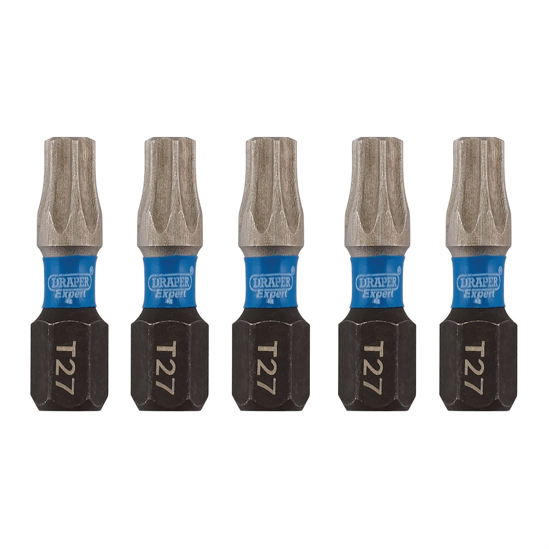 Draper 05495 Expert TX-STAR® Impact Screwdriver Bits T27 x 25mm 1/4" Hex Pack of 5 Draper