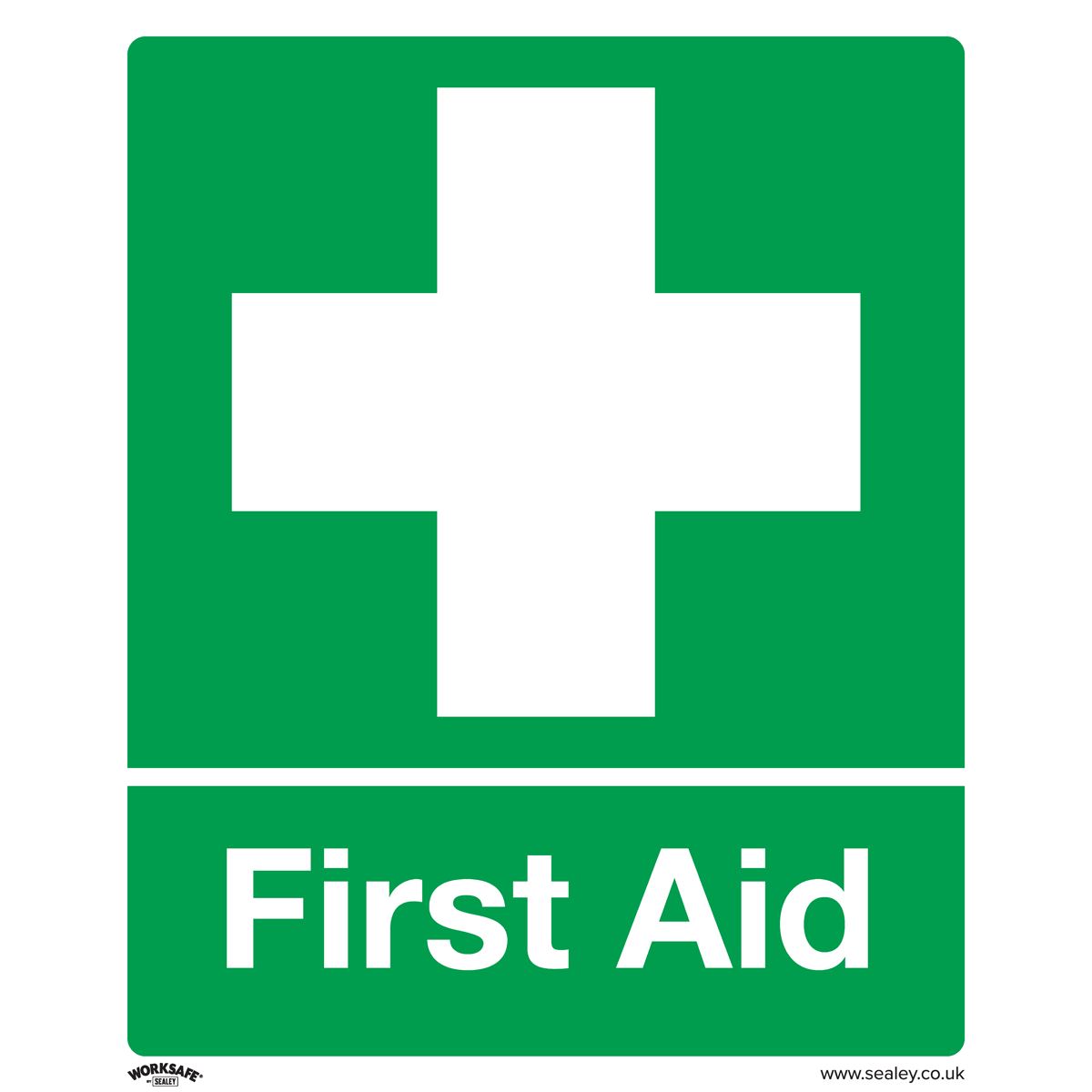 Sealey SS26P1 Safety Sign - First Aid - Rigid Plastic Sealey