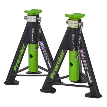 Sealey AS6G Premier Axle Stands (Pair) 6 Tonne Capacity per Stand - Green Sealey