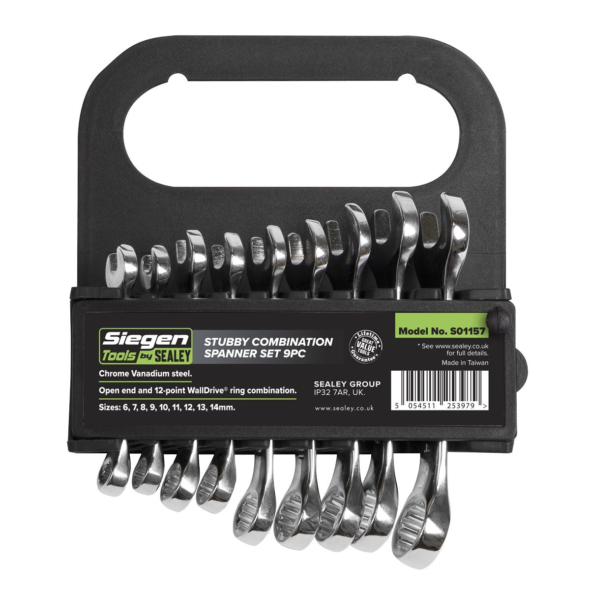 Siegen S01157 Stubby Combination Spanner Set 9pc - Metric Siegen