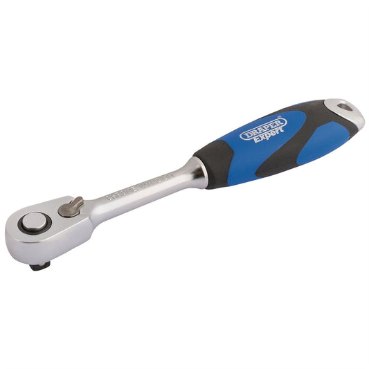 Draper 26514 60 Tooth Micro Head Reversible Soft Grip Ratchet 1/4" Sq. Dr. Draper