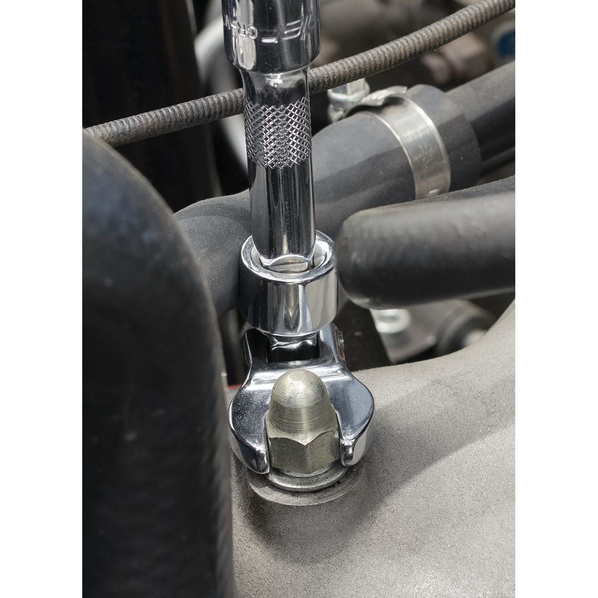 Siegen S01043 Flexible Crow's Foot Open-End Spanner Set 10pc 3/8"Sq Drive Metric Siegen