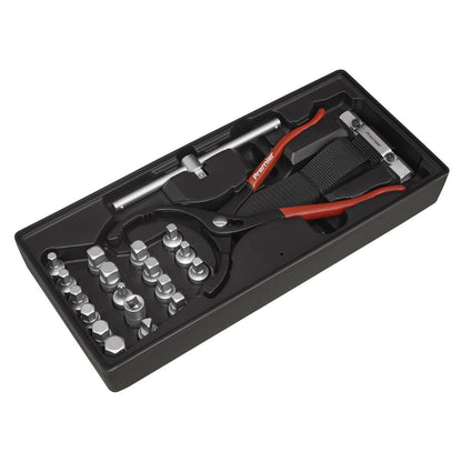 Sealey TBT28 Tool Tray with Oil Filter Wrench Pliers & Drain Plug Set 21pc Sealey