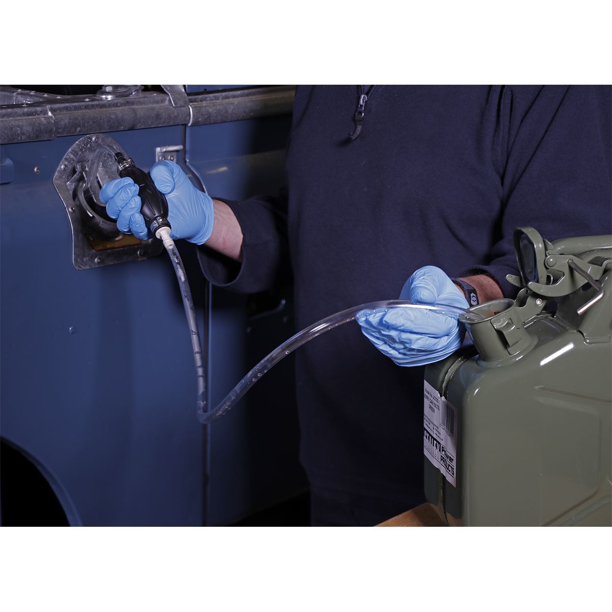 Sealey EC96 Emergency Fuel Transfer Syphon Pump for Petrol/Diesel/Water/Low Viscosity Fluids - 2m Hose Sealey