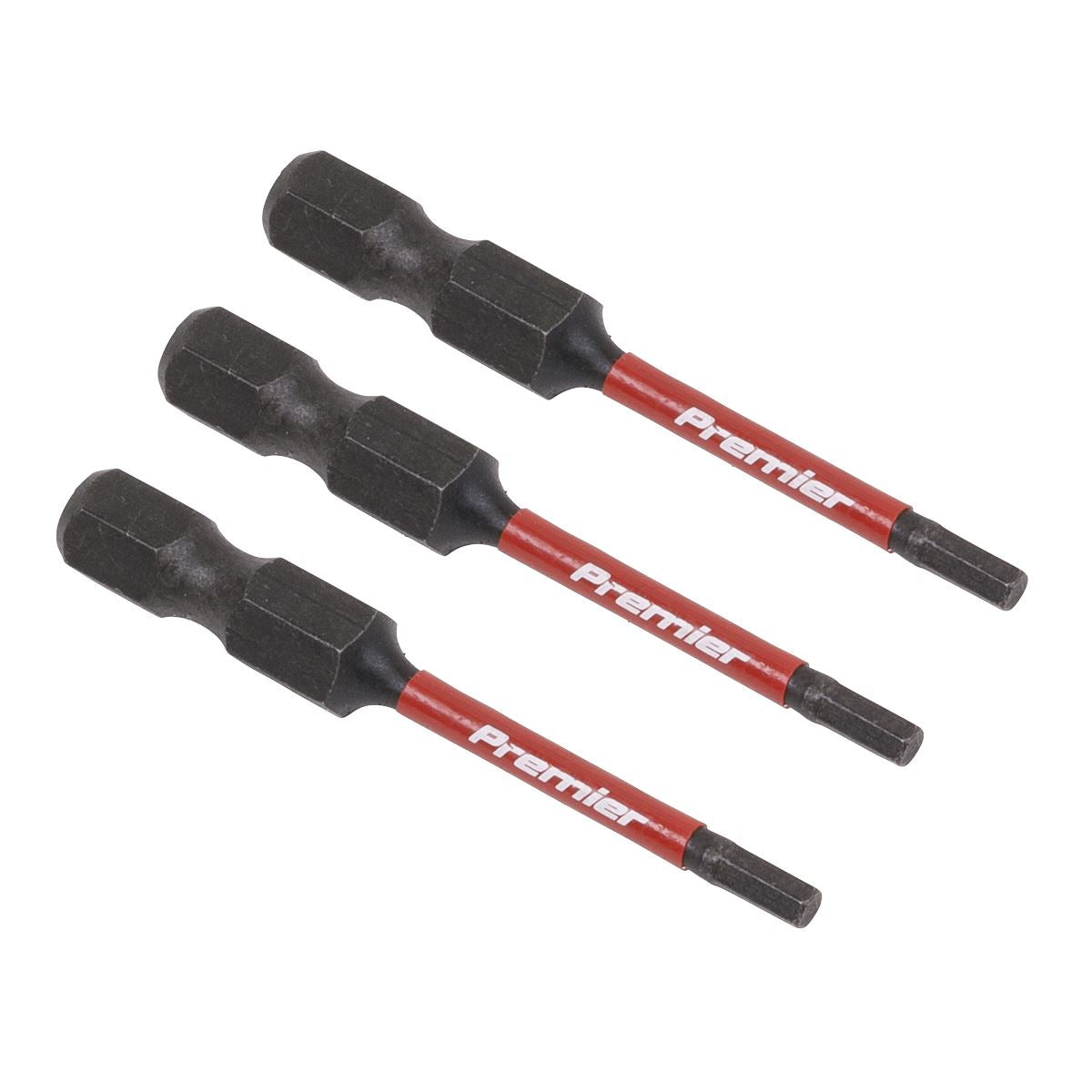 Sealey AK8235 Hex 2.5mm Impact Power Tool Bits 50mm - 3pc Sealey