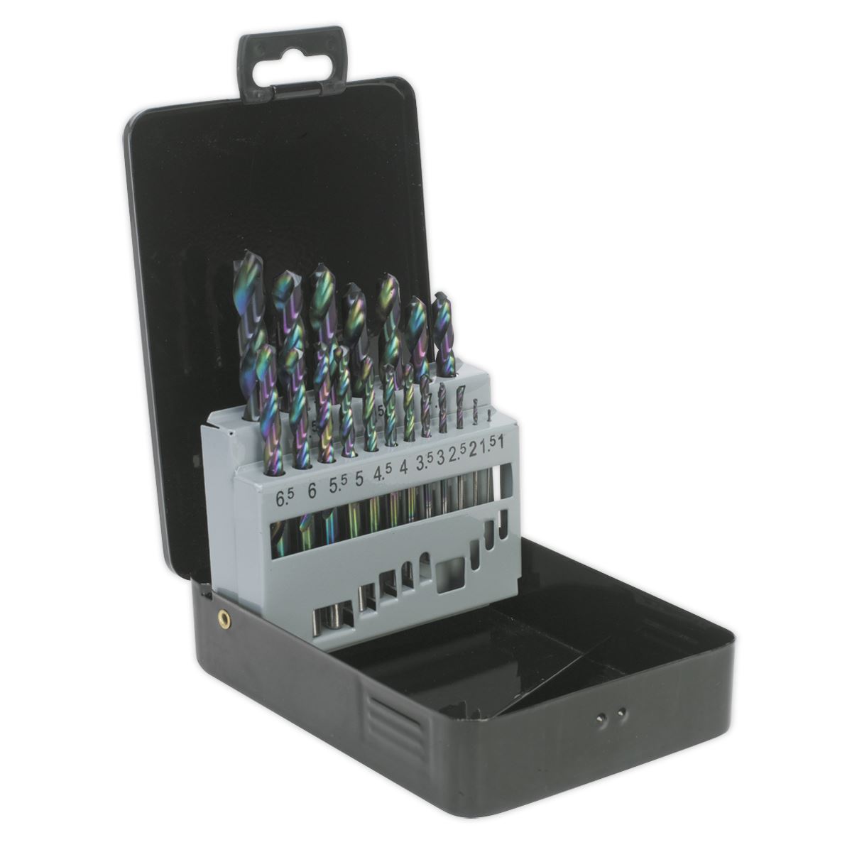 Siegen S0868 HSS Drill Bit Set 19pc Edge Ground Metric DIN 338 Siegen