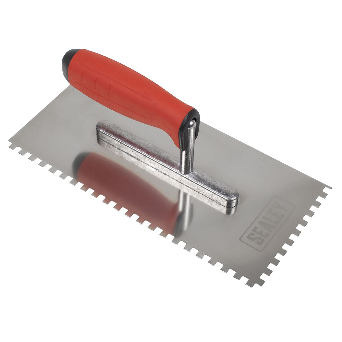 Sealey T7806 Stainless Steel 270mm Notched Trowel - Rubber Handle - 6mm Sealey