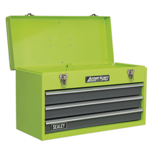Sealey AP9243BBHV Tool Chest 3 Drawer Portable with Ball-Bearing Slides - Green/Grey Sealey