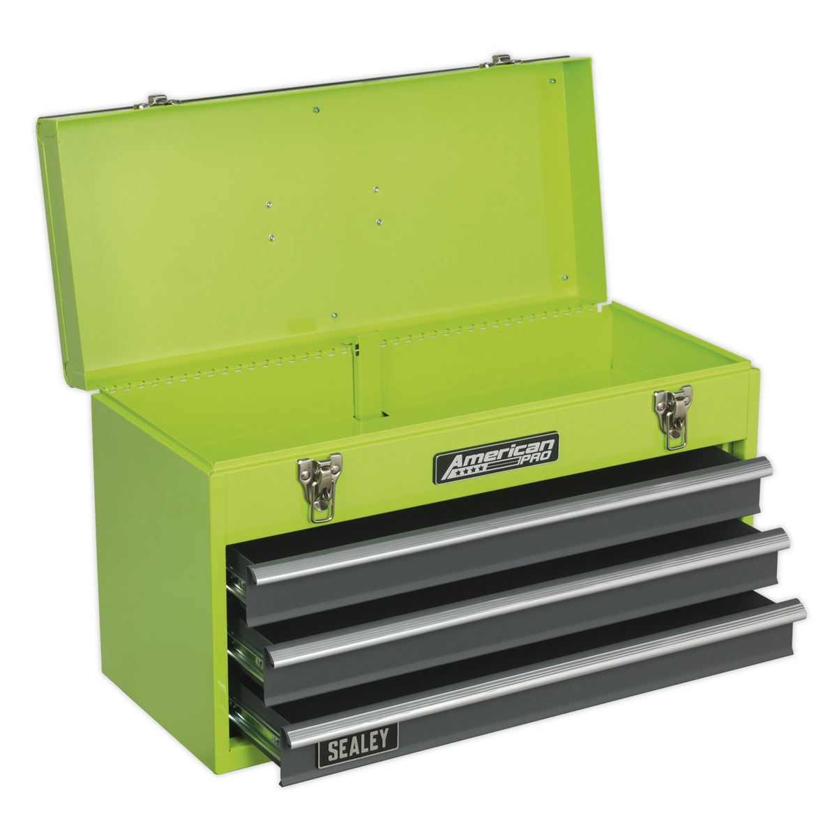 Sealey AP9243BBHV Tool Chest 3 Drawer Portable with Ball-Bearing Slides - Green/Grey Sealey