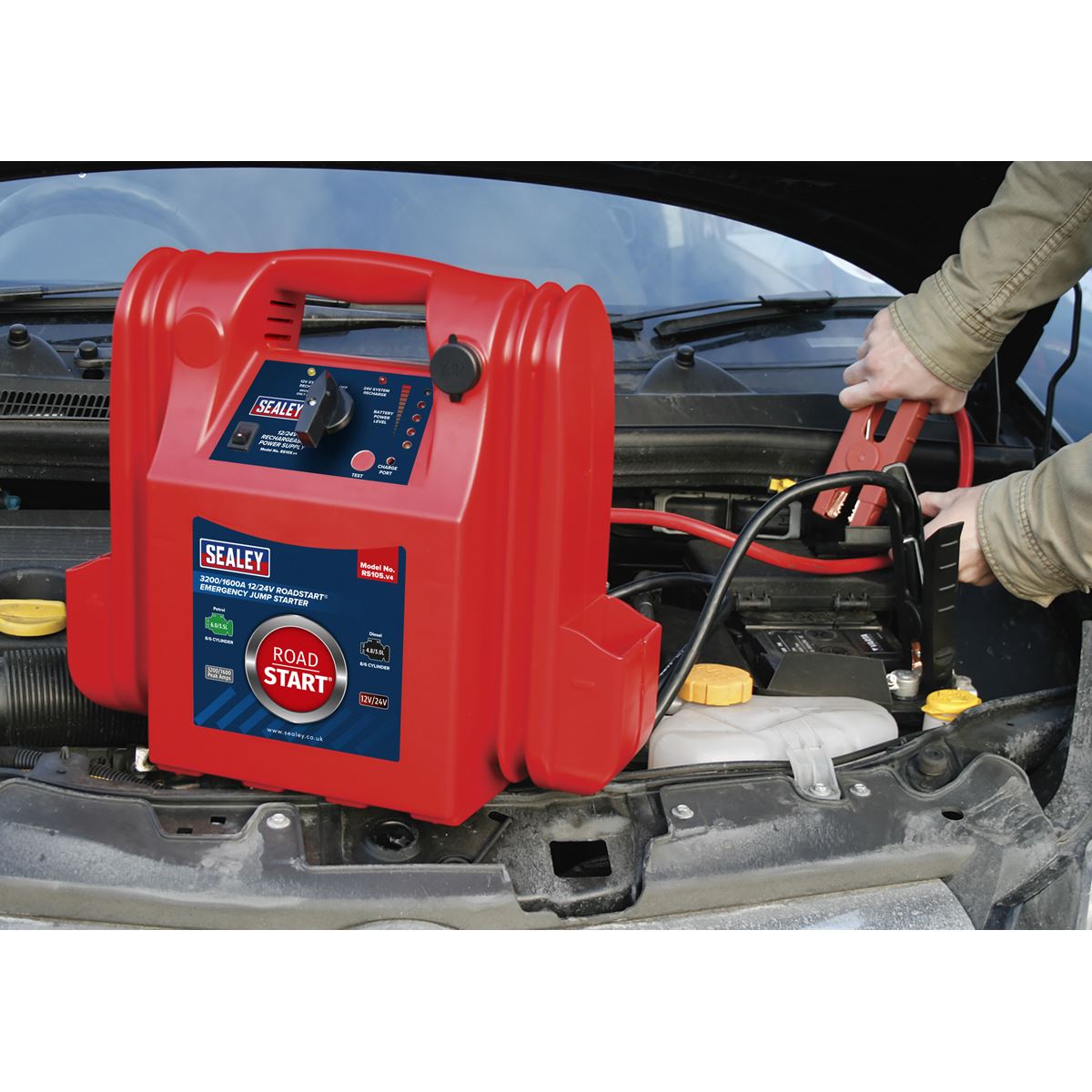 Sealey RS105 RoadStart® Emergency Jump Starter 12/24V 3200/1600 Peak Amps Sealey