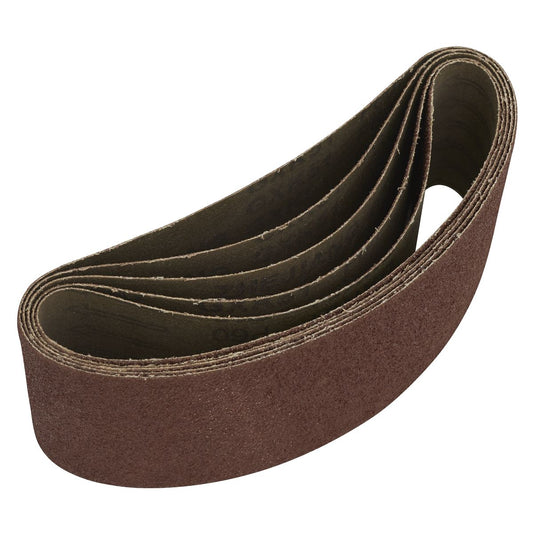 Sealey SB60457 Sanding Belt 76 x 457mm 60Grit Pack of 5 Sealey