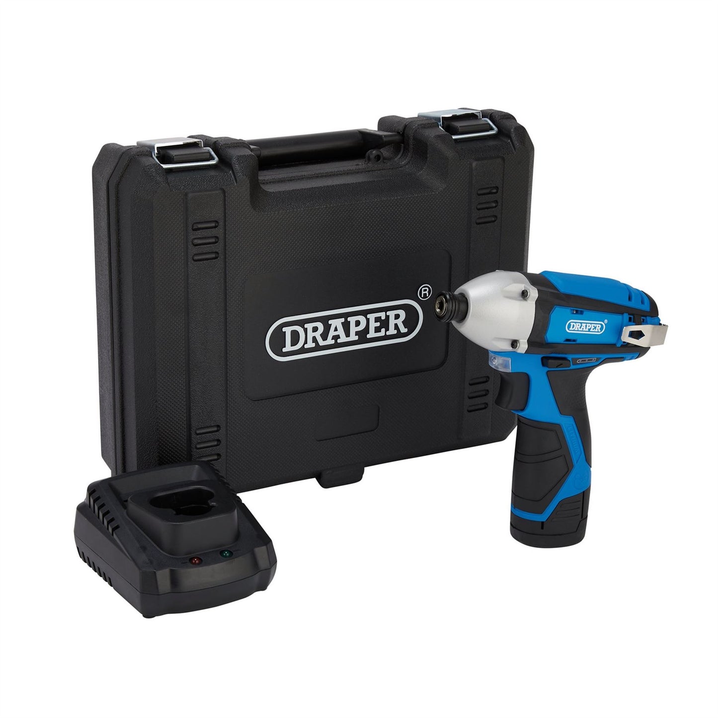 Draper 70332 12V Impact Driver 1/4" Hex. 1 x 1.5Ah Battery 1 x Fast Charger Draper
