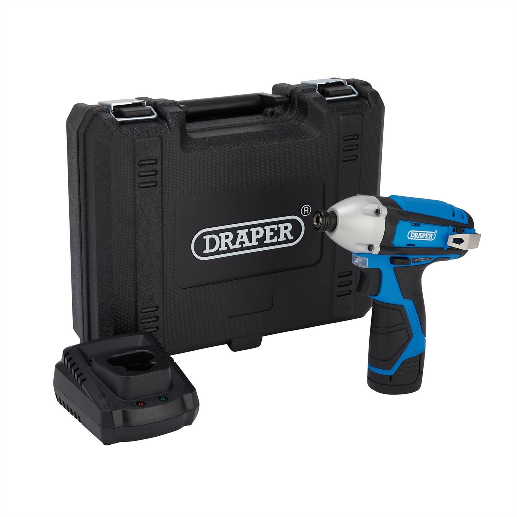 Draper 70332 12V Impact Driver 1/4" Hex. 1 x 1.5Ah Battery 1 x Fast Charger Draper