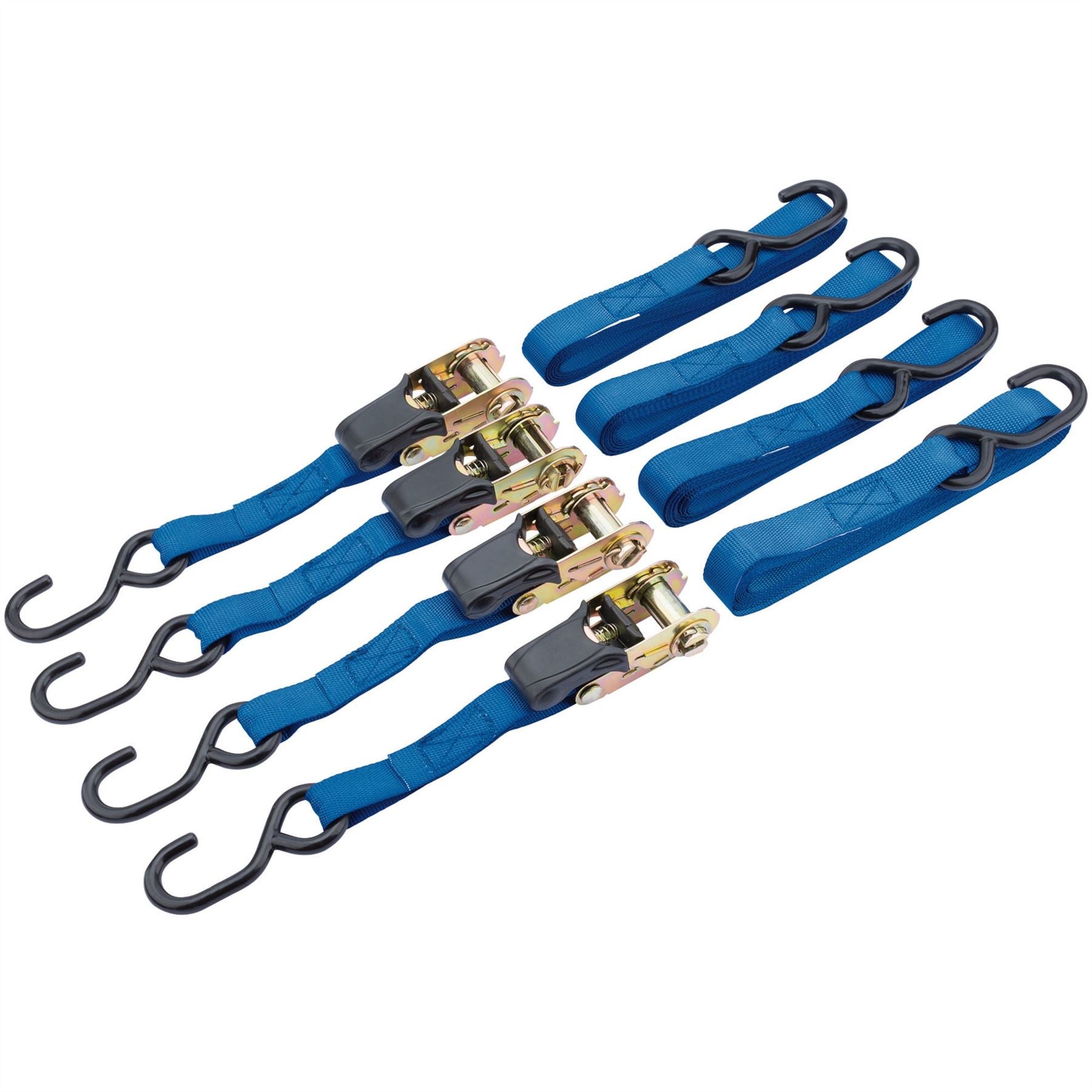 Draper 60965 Ratcheting Tie Down Straps 5m x 25mm 250kg 4 Piece Draper