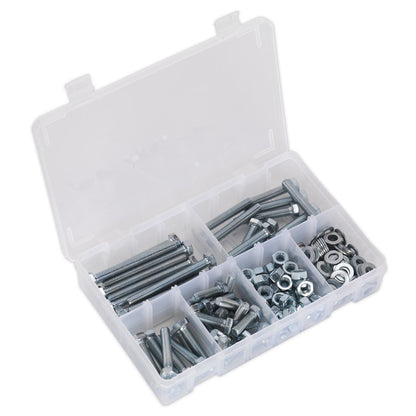 Sealey AB051SNW Setscrew Nut & Washer Assortment 220pc High Tensile M8 Metric Sealey