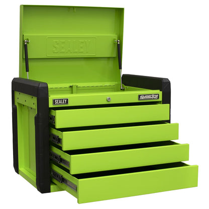 Sealey APPD4G 4 Drawer Push-to-Open Topchest with Ball-Bearing Slides - Green Sealey