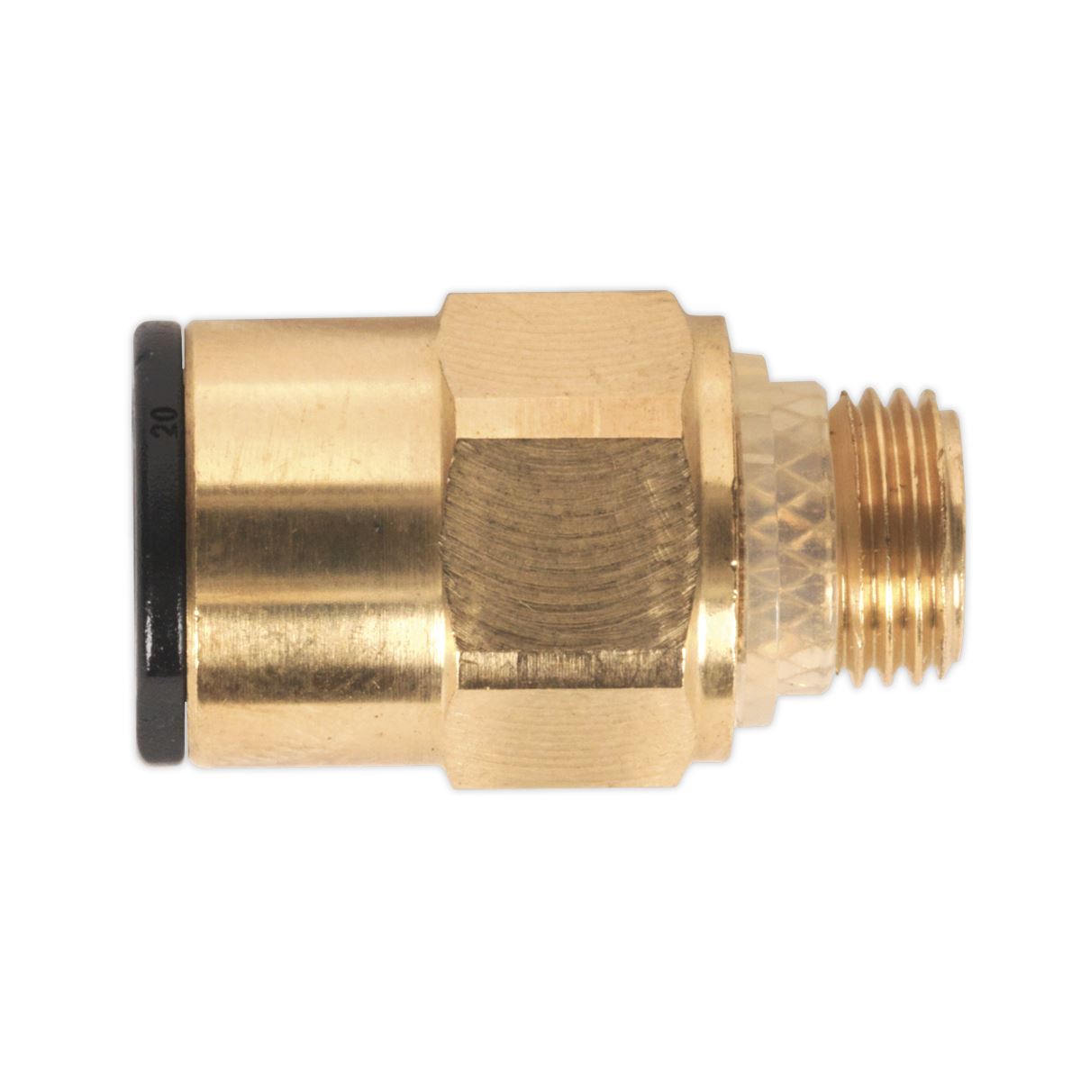 Sealey JGBC818 Brass SuperThread Straight Adaptor 8mm x 1/8"BSP Pack of 2 Sealey