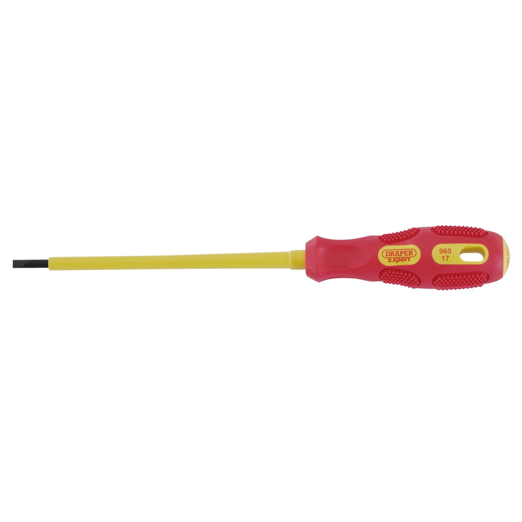 Draper 69212 VDE Approved Fully Insulated Plain Slot Screwdriver 3.0 x 100mm Draper