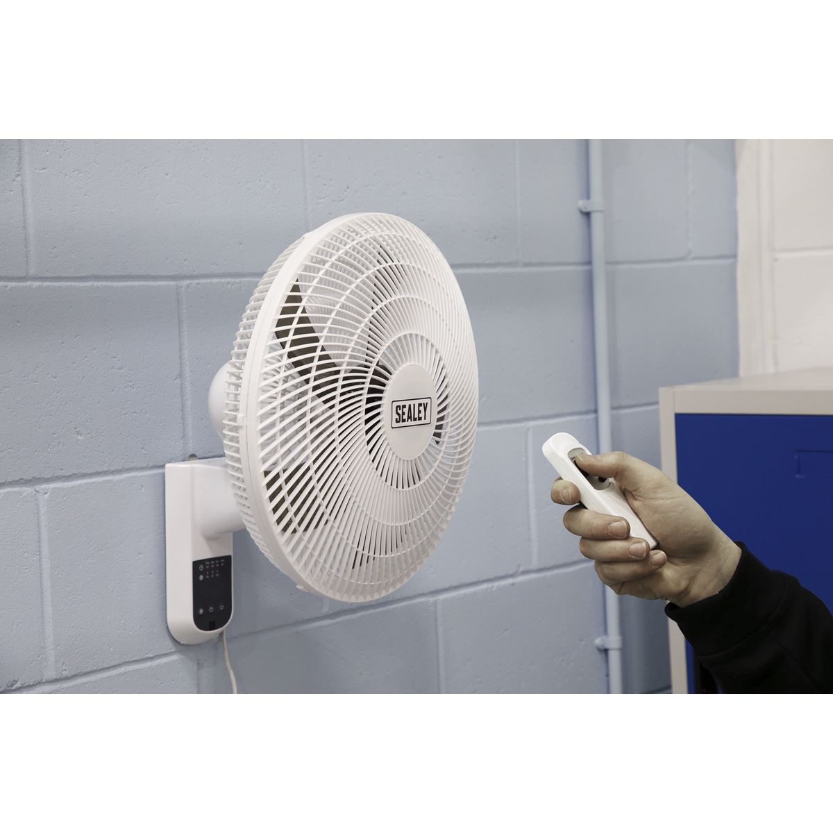 Sealey SWF16WR Wall Fan 3-Speed 16" with Remote Control 230V Sealey