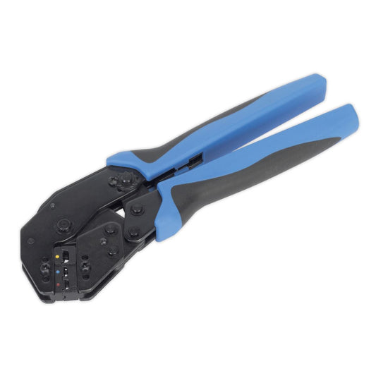 Sealey AK3863 Ratchet Crimping Tool Angled Head Insulated Terminals Sealey