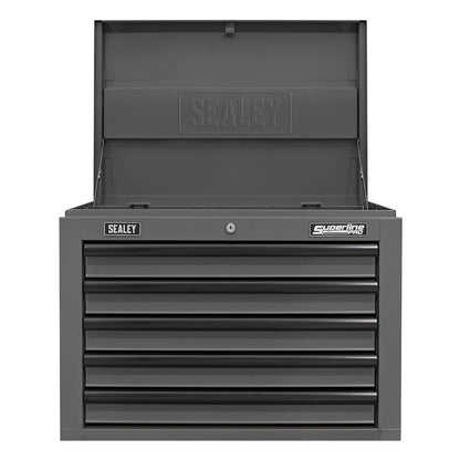 Sealey AP26059TG Topchest 5 Drawer with Ball-Bearing Slides - Grey/Black Sealey