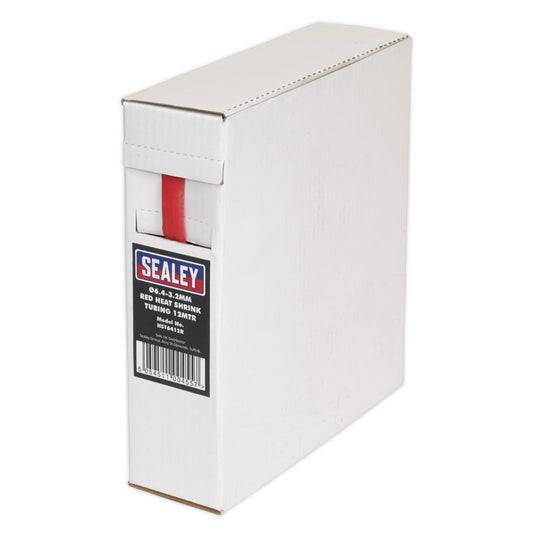 Sealey HST6412R Heat Shrink Tubing Red Ø6.4-3.2mm 12m Sealey