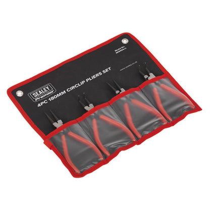 Sealey AK8454 Circlip Pliers Set 4pc 180mm Sealey