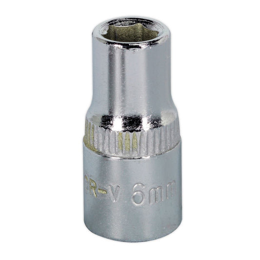 Sealey SP1406 WallDrive® Socket 6mm 1/4"Sq Drive Fully Polished Sealey