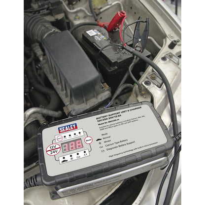 Sealey BSCU25 Battery Support Unit & Charger 12V-25A/24V-12.5A Sealey