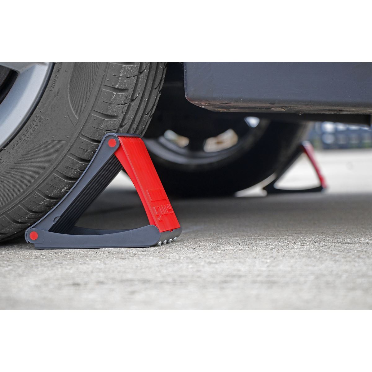 Sealey WCF01 Folding Wheel Chocks - Pair Sealey