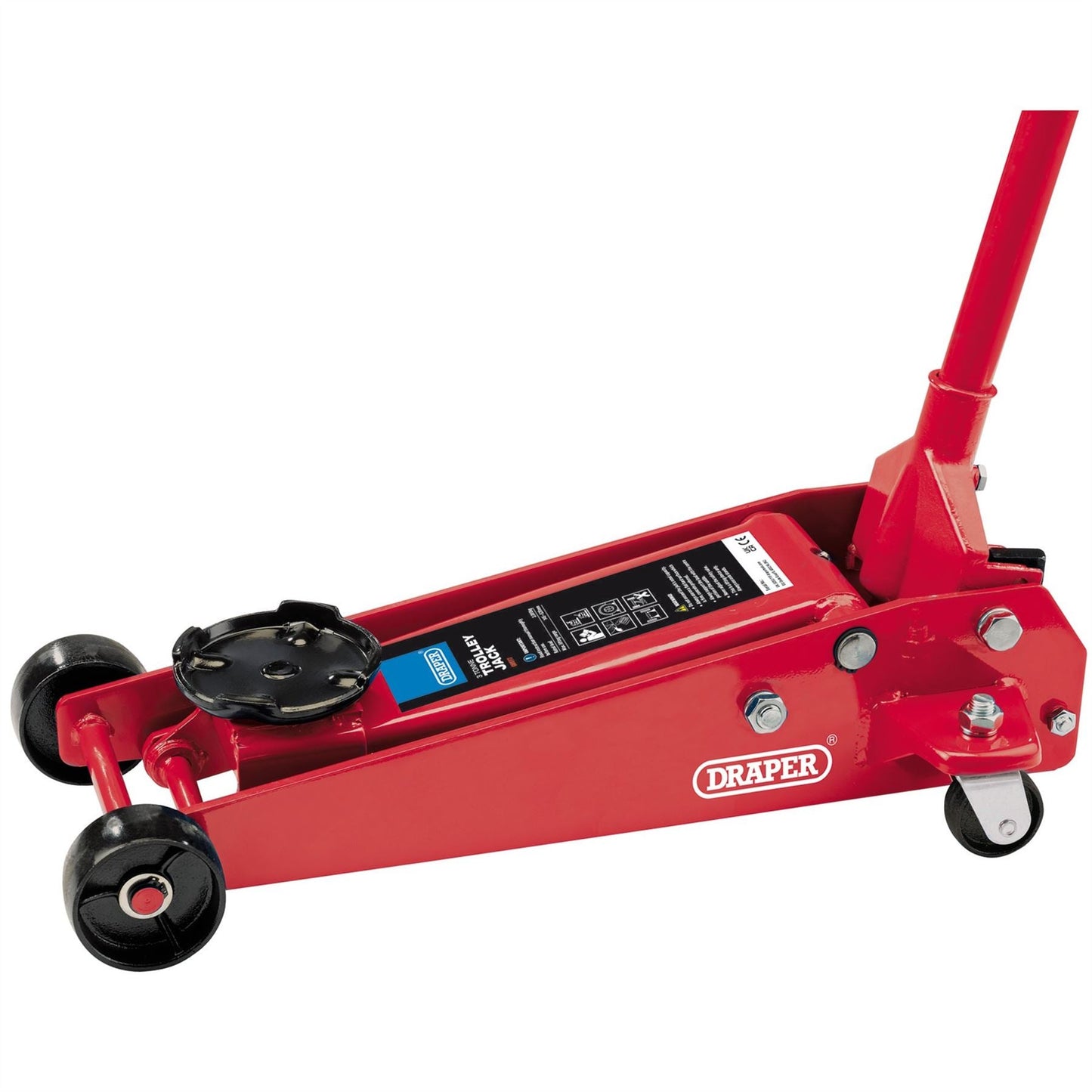Draper 60977 Heavy Duty Garage Trolley Jack 3 Tonne Red Draper
